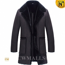 CWMALLS® Sheepskin Trench Coat Mens CW836063