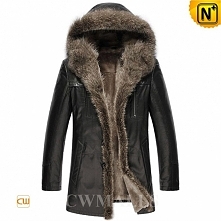 CWMALLS® New York Hooded Fur Leather Jacket CW877158