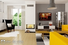 Projekt domu Agatka II styl, aranżacja wnętrz - salon.