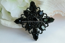 czarna biżuteria, broszka