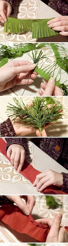 DIY-szyszki z krepiny