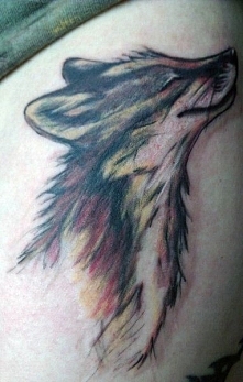 amazing pastel fox tattoo