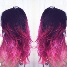 Black purple pink ombre