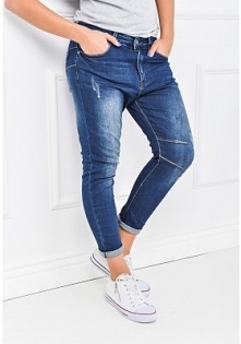 Ciemne rurki jeansy baggy z obniżonym krokiem / ZOiO.pl