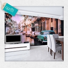 Dekoracja w stylu vintage z motywem kubańskiej uliczki. Świetnie wpasuje się we wnętrza salonu oraz optycznie powiększy pomieszczenie.