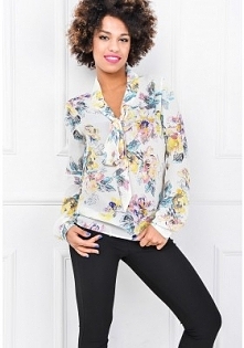 Bluzka w kwiaty z wiązaniem / ZOiO.pl