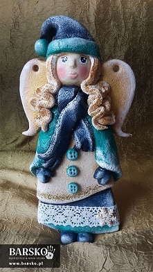 Zimowy Anioł z masy solnej