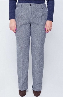 Cover TR1582 spodnie szare Klasyczne spodnie damskie, wykonane z ciepłego tweedu, prosty fason