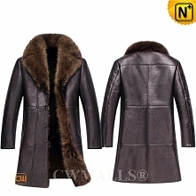 CWMALLS® Brown Long Fur Shearling Coat CW836058