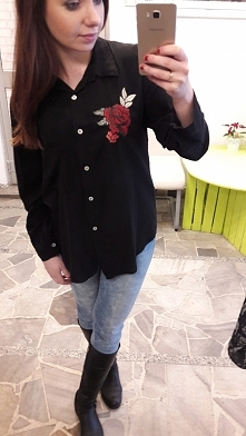 Koszula black & flowers...