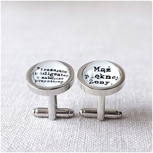 spinki dla Męża pięknej Żony - białe