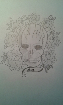 Czaszka i róże :) troszkę n...