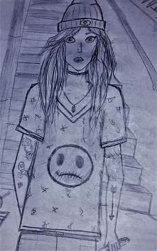 A to mój pierwszy rysunek wykonany ok. 2 miesiące temu :x widzę że od tego czasu coś się poprawiło, czyli codzienne bazgrołki nie poszły na marne :D