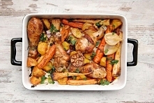 Podudzia pieczone z warzywami