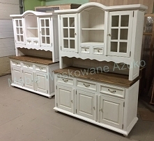 Bielony kredens VIT 01 z lakierowanym blatem w kolorze ciemnego wosku