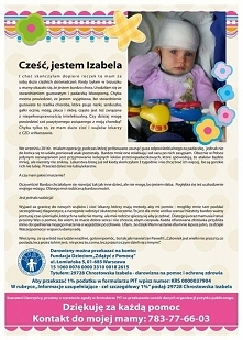Choroba dziecka to najgorsza rzecz jaka może dotknąć rodzica. Bezradność , niemoc ,świadomość ,że jest szansa ale tak bardzo nieosiągalna. Zadręczanie się ,ciągłe obwinianie o t...