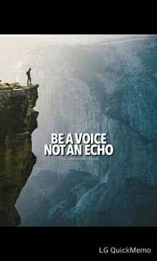 Be voice not an echo !