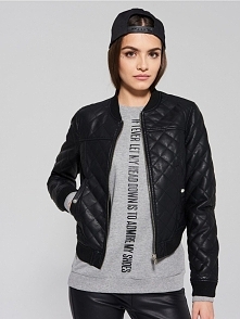 Pikowany bomber z eko skóry...