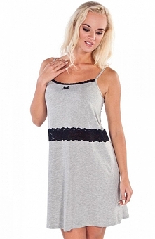 Italian Fashion Madam ws.r. koszulka Kobieca koszulka nocna, miękkie miseczki, dekolt wykończony subtelną, koronkową lamówką