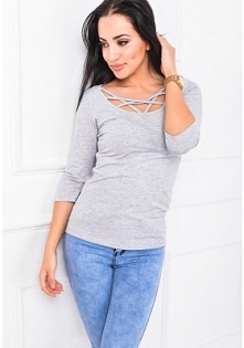 Bluzka z przeplatanym dekol...