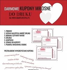 Darmowe kupony miłości do druku. Prezent na Walentynki