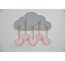 Drewniane serca - różowe