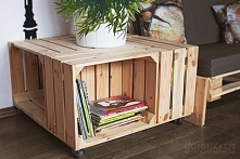 Stolik kawowy DIY ze skrzyn...