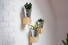 Drewniana kostka na ścianę - półki