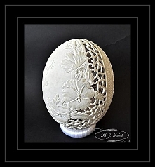 pisanka rzeźbiona strusia -...