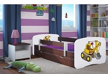 Łóżeczko z barierką i szufladą na pościel