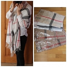 szaliki na wiosnę a'la burberry, 25 zł + 5 zł wysyłka