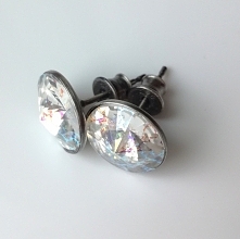 Kolczyki Swarovski White Patina srebro oksydowane w gartagallery