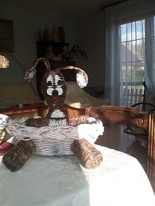 koszyczki wielkanocne z wikliny papierowej. zając. zapraszam