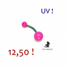 Kolczyk do pępka UV różowy ...