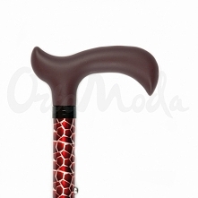 Modna składana laska do podpierania, z regulacją wysokości. Uchwyt typu Derby z przyjaznego dla dłoni tworzywa w kolorze brązowym, pasujący nawet do dużej dłoni. Trzon aluminiow...