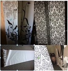 renowacja starego, zniszczonego miejscami bardzo parawanu.