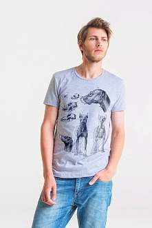 DOG ANATOMY - Koszulka Męska SZARA T-shirt