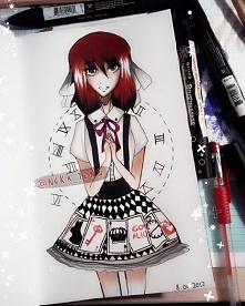 taki rysuneczek przypadkowej dziewczyny z mojej głowy :> strasznie spodobała mi się ta sukienka i chciałam zrobić z nią jakiś rysunek :3