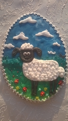 Pisanka baranek shaun, nie tylko dla dziecka. wys. 17cm.