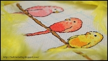 Haft krzyżykowy - papużki