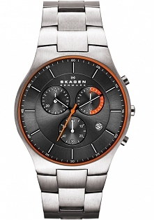 Skagen SKW6076 męski zegarek z nutą sportowego desingu, wykonany ze stali szlachetnej. Posiada szkło mineralne, które chroni czarny cyferblat z datownikiem oraz chronographem. W...