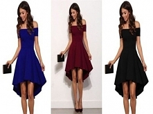 SUKIENKA OPUSZCZONE RAMIONA BORDOWA GRANART CZARNY