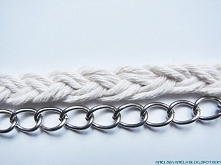 Naszyjnik kolia z łańcucha i sznurka