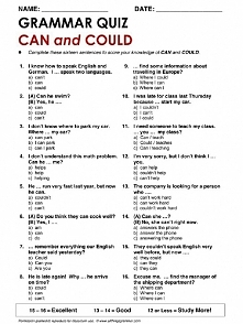 Quiz - Can/ Could