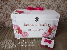 pudełko na koperty i na obrączki - fuksja