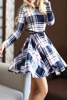 sukienka w kratę na zimniejsze dni. Szczegóły KLIK na zdjęcie:)