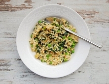 Risotto ze szpinakiem i groszkiem