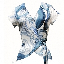 Dżersejowy top kopertowy drukowany w motyw kamienia. Do zakupienia w butiku Łatka fashion.