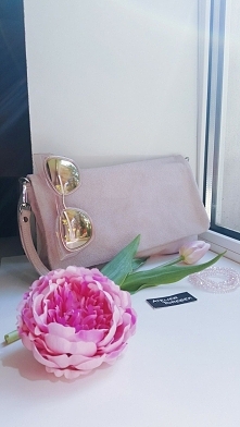 skórzana kopertówka pudrowy róż Fb/ Atelier Torebek wysyłka 24h