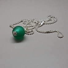 Naszyjnik z kulą ze szkła weneckiego, ręcznie wykonanego, ze złota folią